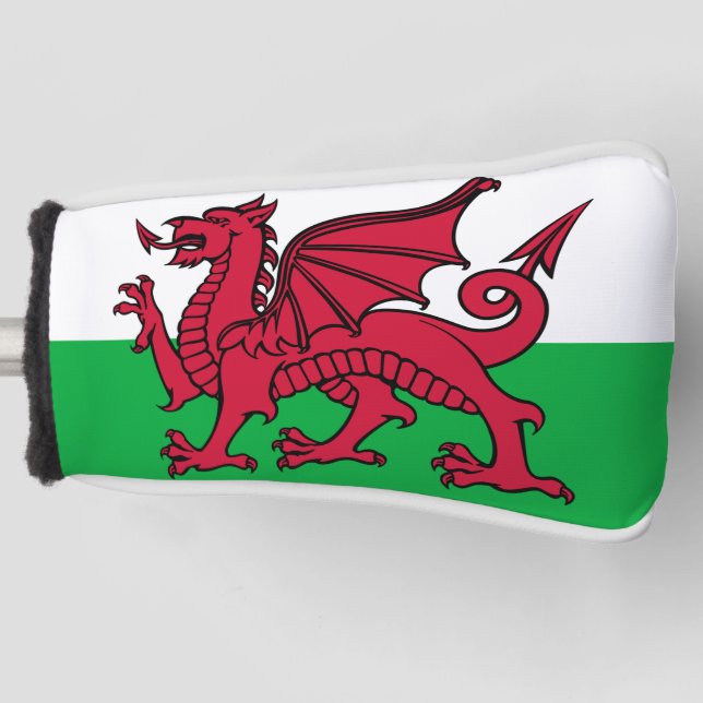 Wales Flag Welsh Football Fußball Fußball Patrioti Golf Headcover (Vorderseite)