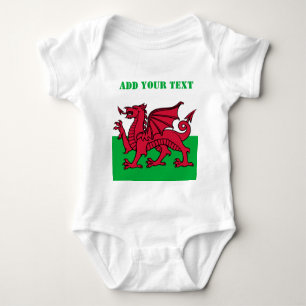 Wales flagdragon England British Red Cardiff Baby Strampler