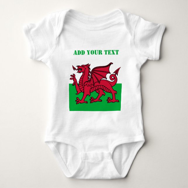 Wales flagdragon England British Red Cardiff Baby Strampler (Vorderseite)
