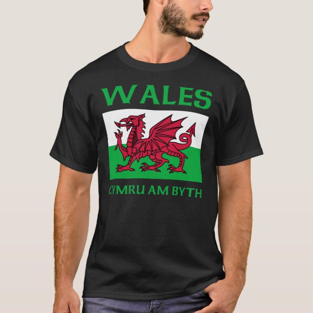 Wales-Flagge 2 T-Shirt (Vorderseite)