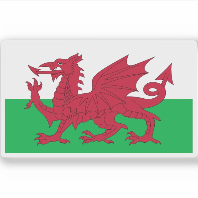 Wales-Flagge Aufkleber (Vorderseite)