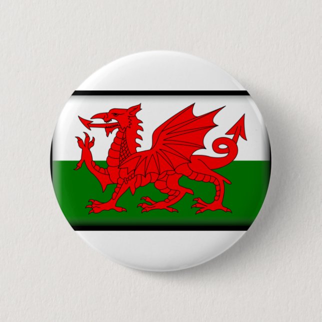 Wales-Flagge Button (Vorderseite)