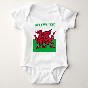 Wales-Flagge Drache England Britisch Rot Cardiff Baby Strampler