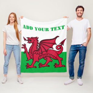 Wales-Flagge Drache England Britisch Rot Cardiff Fleecedecke