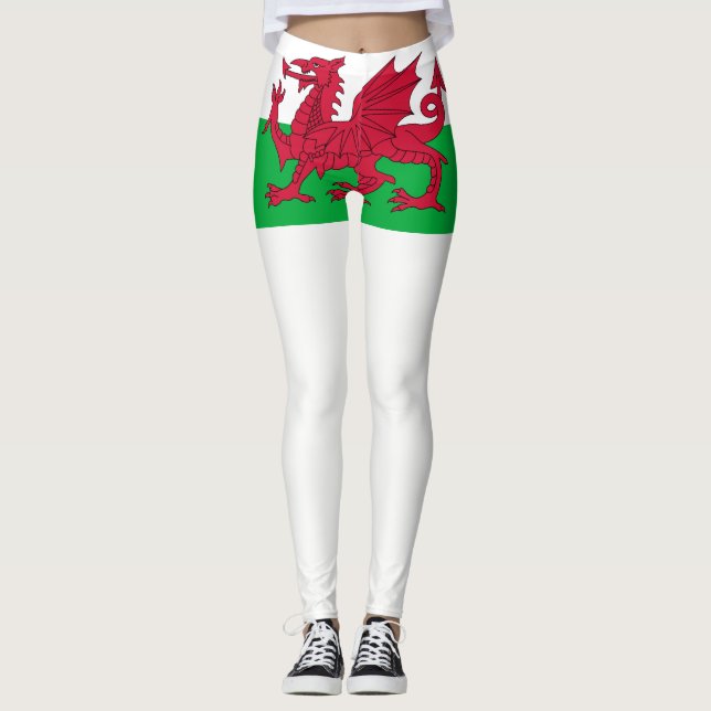 Wales-Flagge Leggings (Vorderseite)