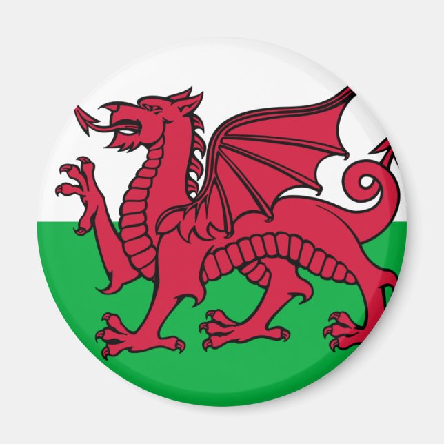 Wales-Flagge Magnet (Vorne)