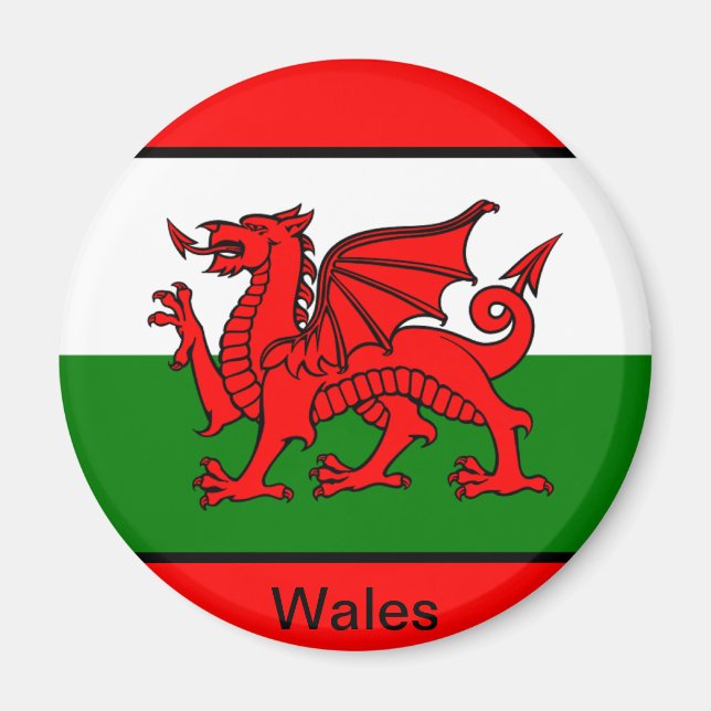 Wales-Flagge Magnet (Vorne)