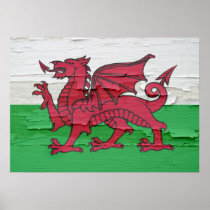 Wales-Flagge Poster