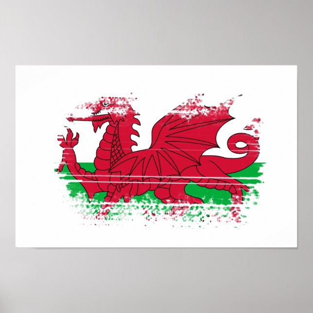 Wales-Flagge Poster (Vorne)