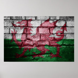 Wales-Flagge Poster