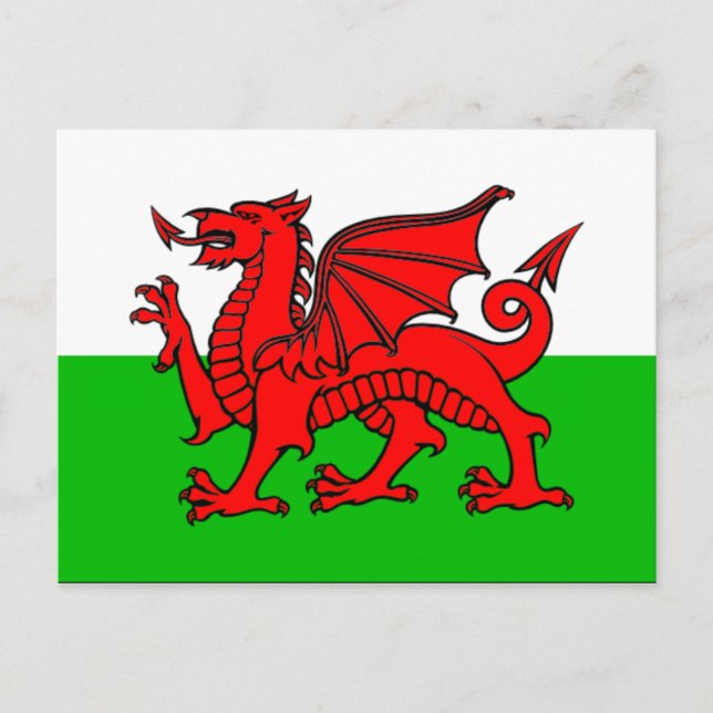 Wales-Flagge Postkarte (Vorderseite)