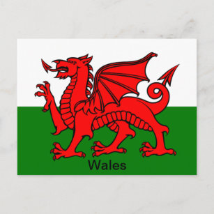 Wales-Flagge Postkarte