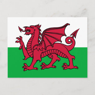 Wales-Flagge Postkarte