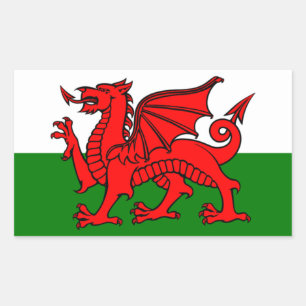 Wales-Flagge Rechteckiger Aufkleber