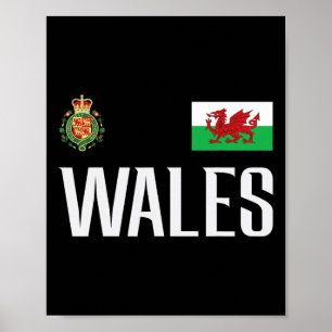 Wales-Flagge Walisische Fußball-Fußball-Fan Männer Poster
