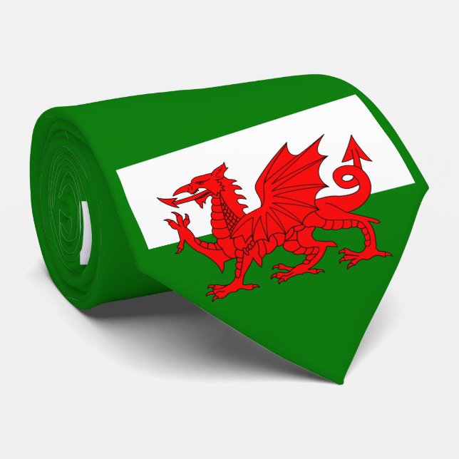 Wales flagge Welsh Red Dragon Krawatte (Gerollt)