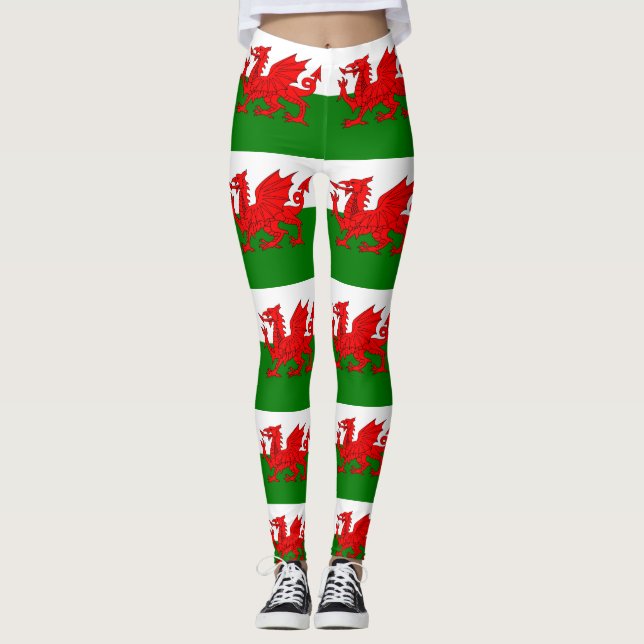 Wales flagge Welsh Red Dragon Leggings (Vorderseite)