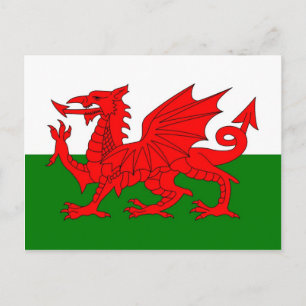 Wales flagge Welsh Red Dragon Postkarte