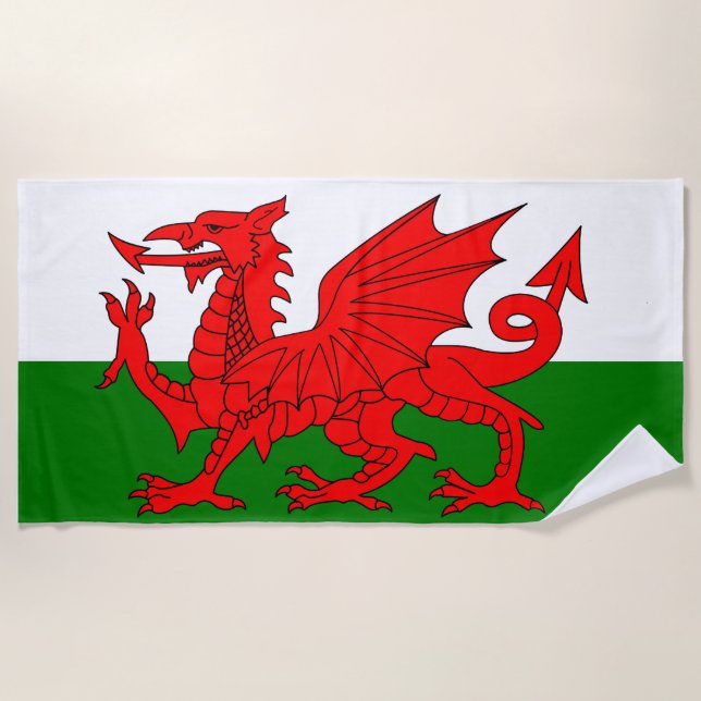 Wales flagge Welsh Red Dragon Strandtuch (Vorderseite)