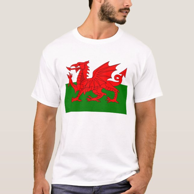 Wales flagge Welsh Red Dragon T-Shirt (Vorderseite)