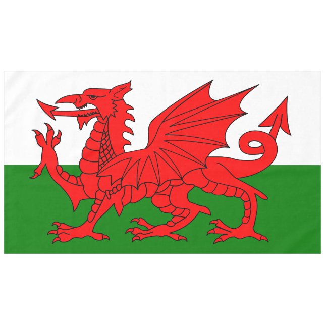 Wales flagge Welsh Red Dragon Tischdecke (Vorderseite (Horizontal))