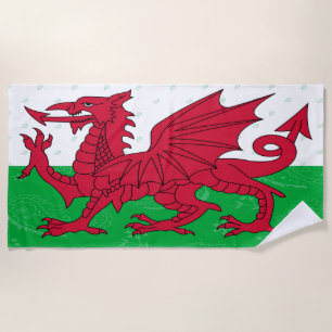 Wales-Flaggen-Badetuch Strandtuch