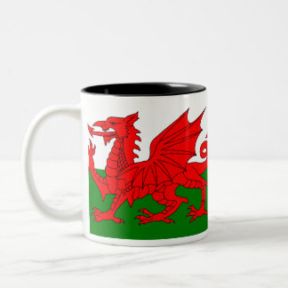 Wales-Flaggen-Tasse Zweifarbige Tasse
