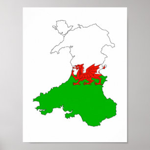 wales Flaggenplan des vereinten Königreichs Länder Poster