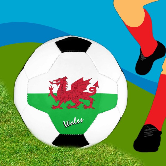 Wales Football & Welsh Flag, Cymru / Sport Fußball (Von Creator hochgeladen)