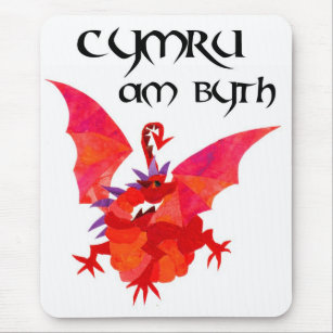 "Wales Forever!" Mousepad: Roter Drache Mousepad