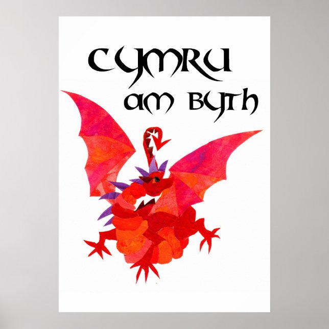 "Wales Forever!" Red Dragon Poster (Vorne)