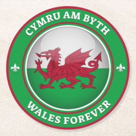 Wales Forever Runder Pappuntersetzer