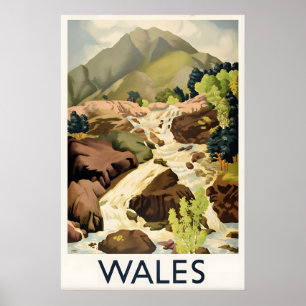 Wales Großbritannien Vintage-Reiseposter Kundenspe Poster
