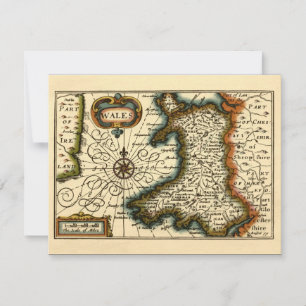 Wales - Historische Altantiquarische Britische Atl Einladung