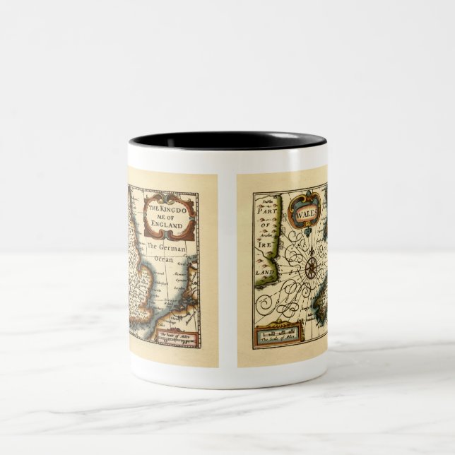 Wales - Historische Altantiquarische Britische Atl Zweifarbige Tasse (Mittel)