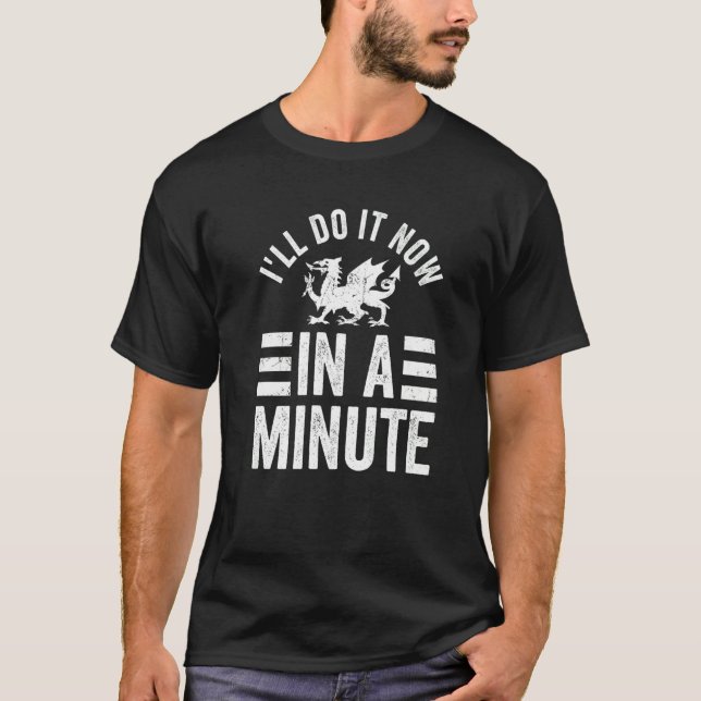Wales, ich mache es jetzt in einer Minute walisisc T-Shirt (Vorderseite)