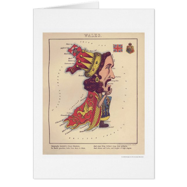 Wales-Karikatur-Karte 1868 (Vorne)
