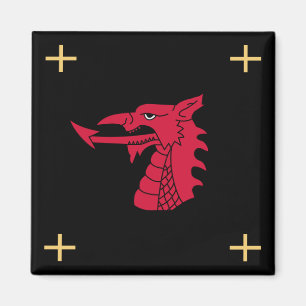 Wales Magnet - Walisische Drachen- und Goldkreuze