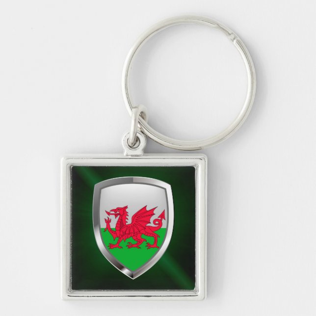 Wales Metallic Emblem Schlüsselanhänger (Vorne)