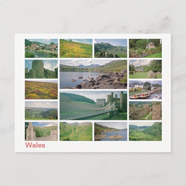 Wales Multi-Image Postkarte (Vorderseite)
