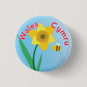 Wales-Narzissen-Knopf-Button-Abzeichen Button