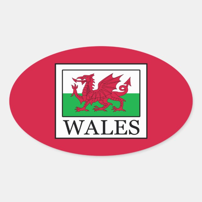 Wales Ovaler Aufkleber (Vorderseite)