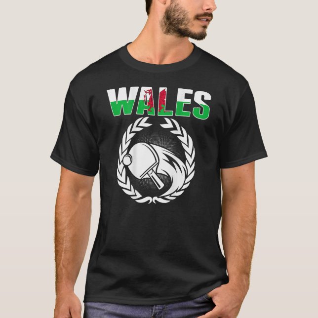 Wales Ping Pong Welsh Table Tennis Team Unterstütz T-Shirt (Vorderseite)