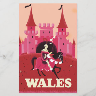 Wales Reiseplakat. Briefpapier