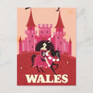 Wales-Reiseplakat. Postkarte