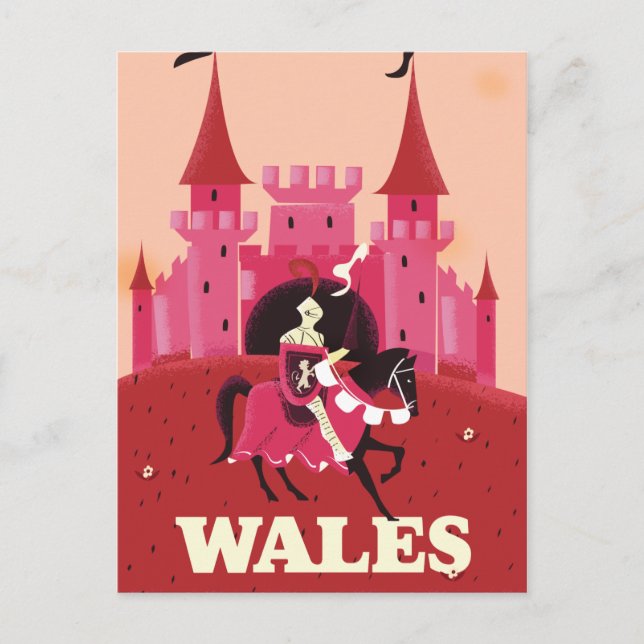 Wales Reiseplakat. Postkarte (Vorderseite)