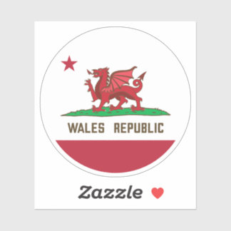 Wales Republic Dragon Flag Welsh Pride Aufkleber