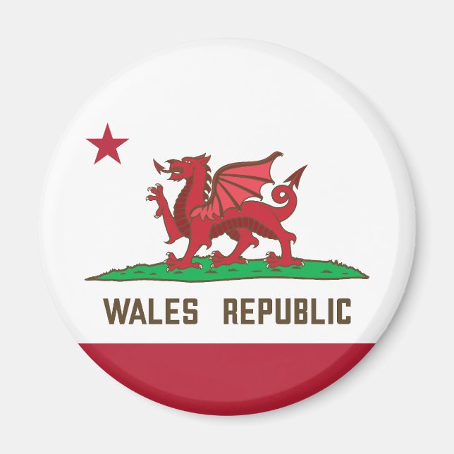 Wales Republic Dragon Flag Welsh Pride Magnet (Vorne)