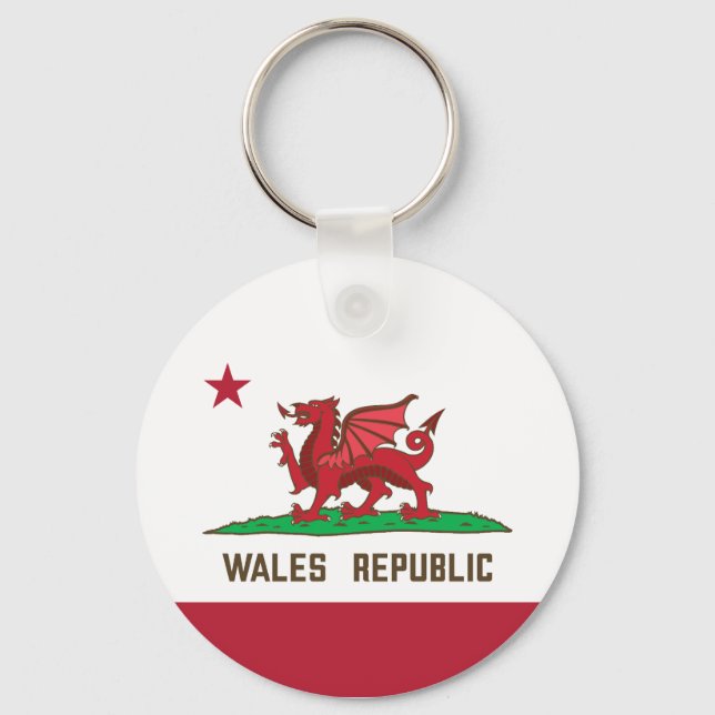 Wales Republic Dragon Flag Welsh Pride Schlüsselanhänger (Vorderseite)
