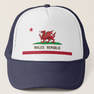 Wales Republic Dragon Flag Welsh Pride Truckerkappe